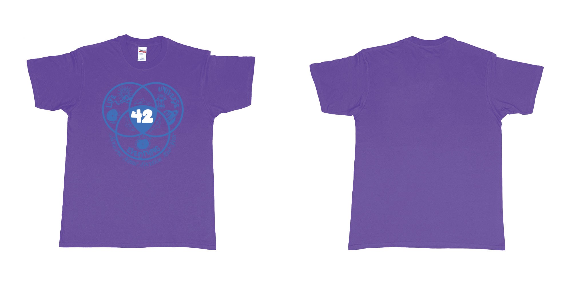 Custom tshirt design 42 everything in fabric color purple choice your own text made in Bali by The Pirate Way