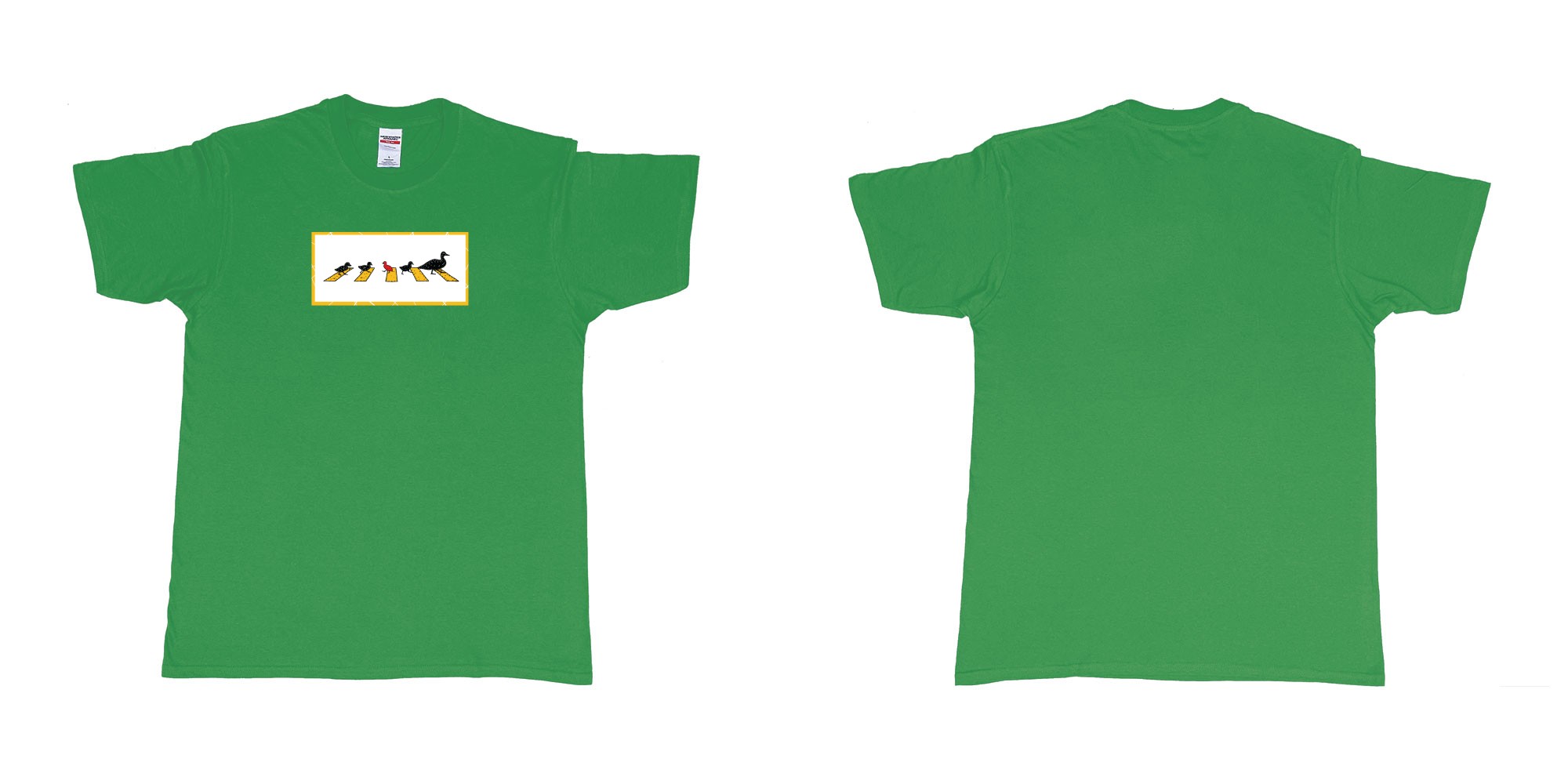 Custom tshirt design 4481 ducks in fabric color irish-green choice your own text made in Bali by The Pirate Way
