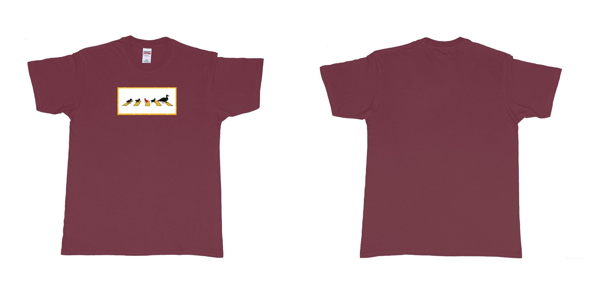 Custom tshirt design 4481 ducks in fabric color marron choice your own text made in Bali by The Pirate Way