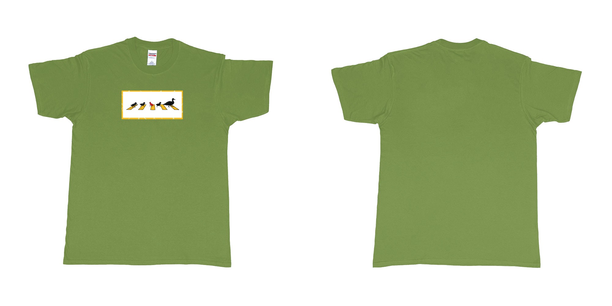 Custom tshirt design 4481 ducks in fabric color military-green choice your own text made in Bali by The Pirate Way