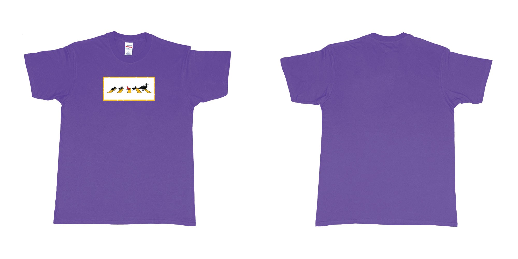 Custom tshirt design 4481 ducks in fabric color purple choice your own text made in Bali by The Pirate Way