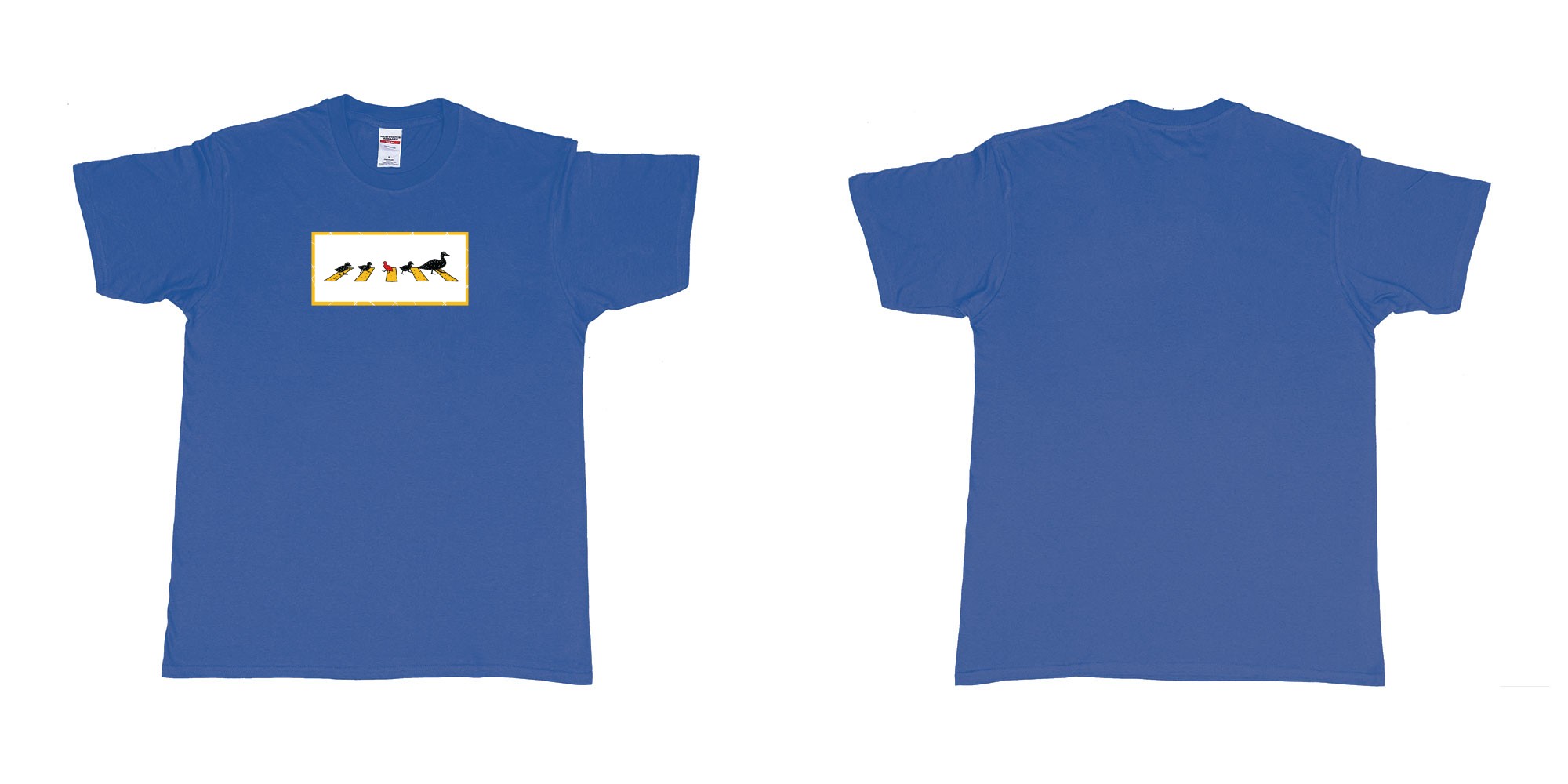 Custom tshirt design 4481 ducks in fabric color royal-blue choice your own text made in Bali by The Pirate Way