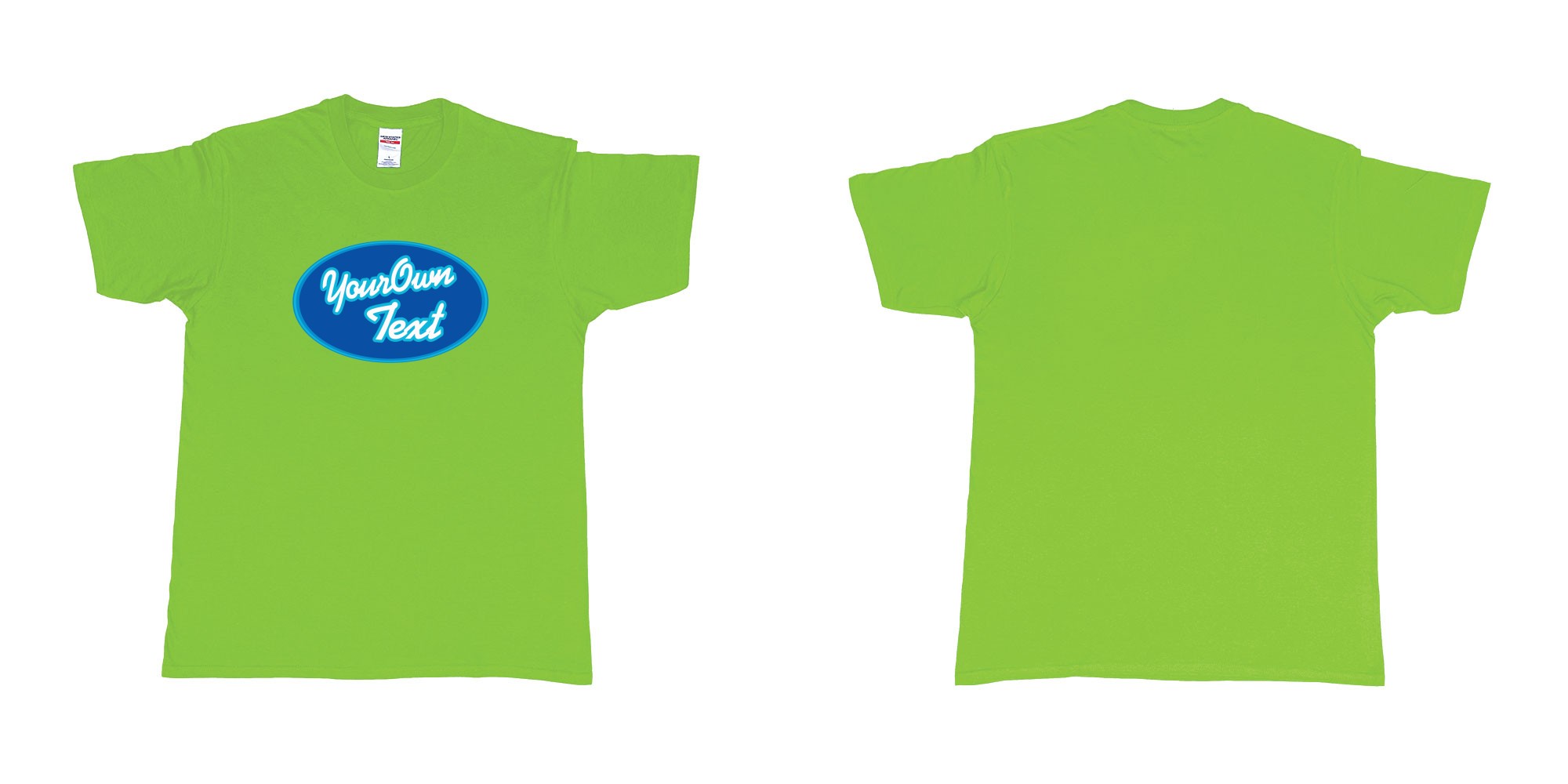 Custom tshirt design America got talent in fabric color lime choice your own text made in Bali by The Pirate Way