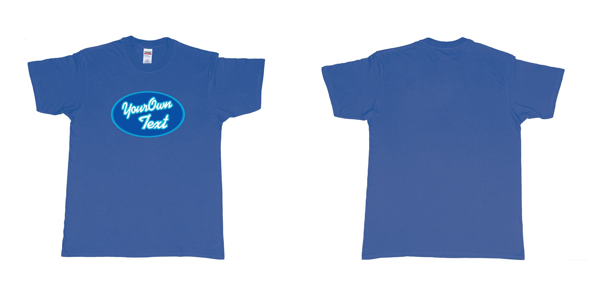 Custom tshirt design America got talent in fabric color royal-blue choice your own text made in Bali by The Pirate Way