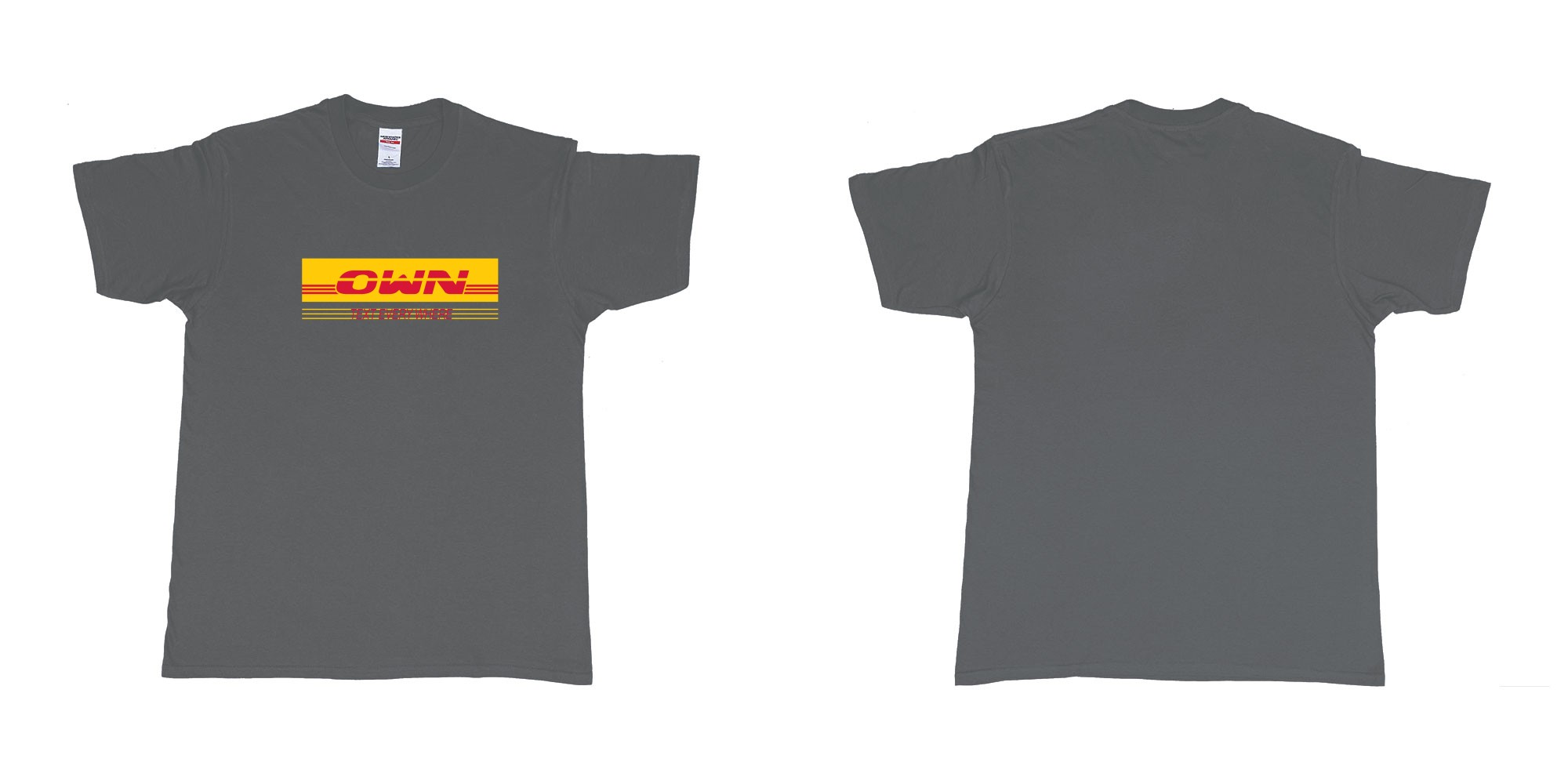 Custom tshirt design DHL in fabric color charcoal choice your own text made in Bali by The Pirate Way
