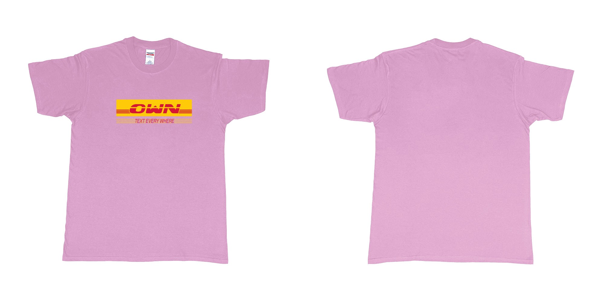 Custom tshirt design DHL in fabric color light-pink choice your own text made in Bali by The Pirate Way