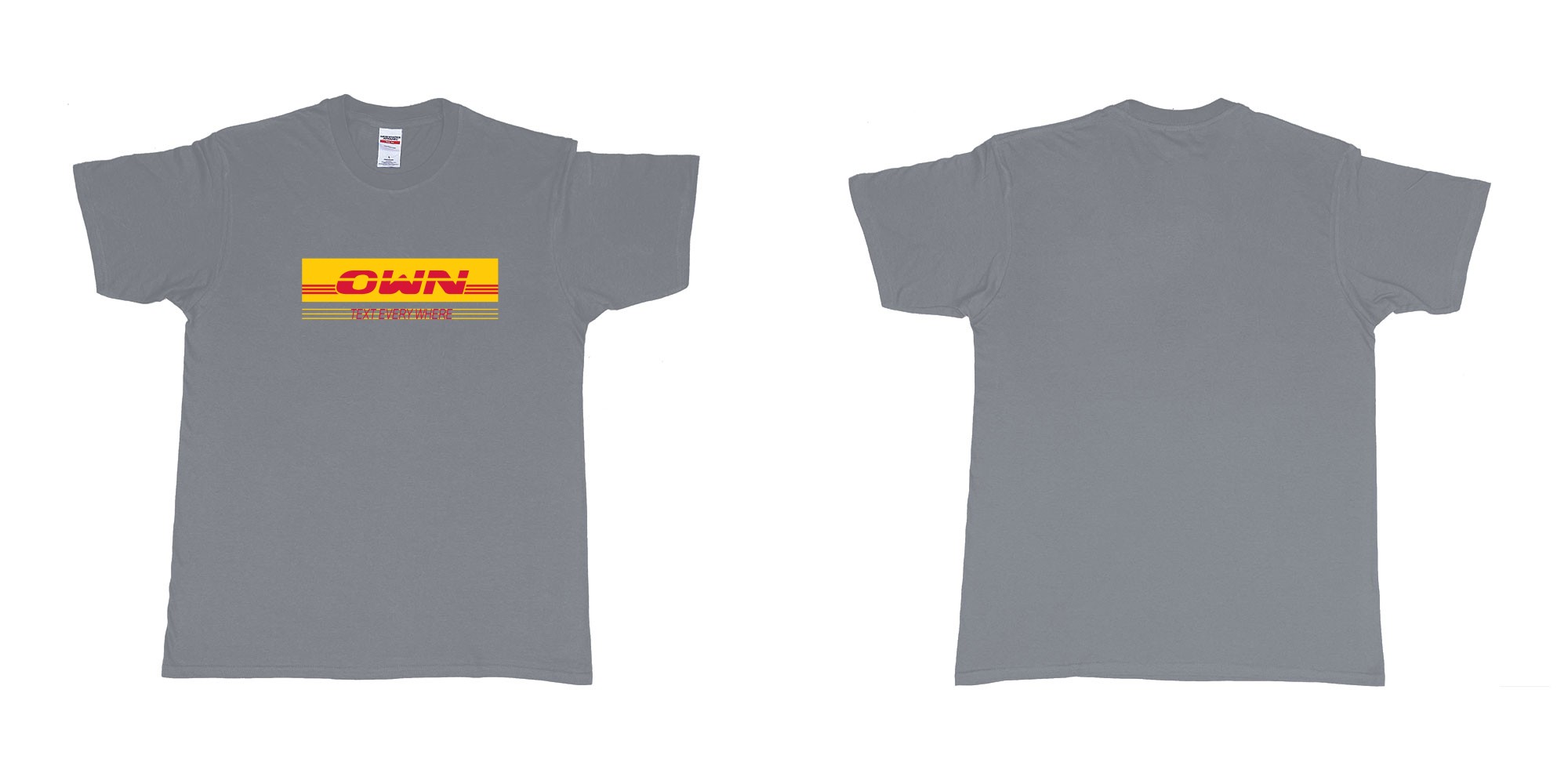 Custom tshirt design DHL in fabric color misty choice your own text made in Bali by The Pirate Way