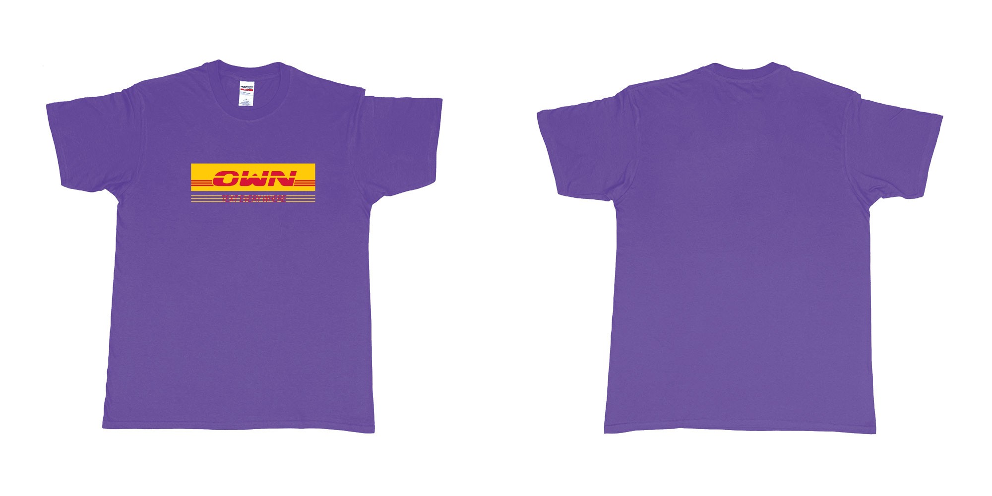 Custom tshirt design DHL in fabric color purple choice your own text made in Bali by The Pirate Way