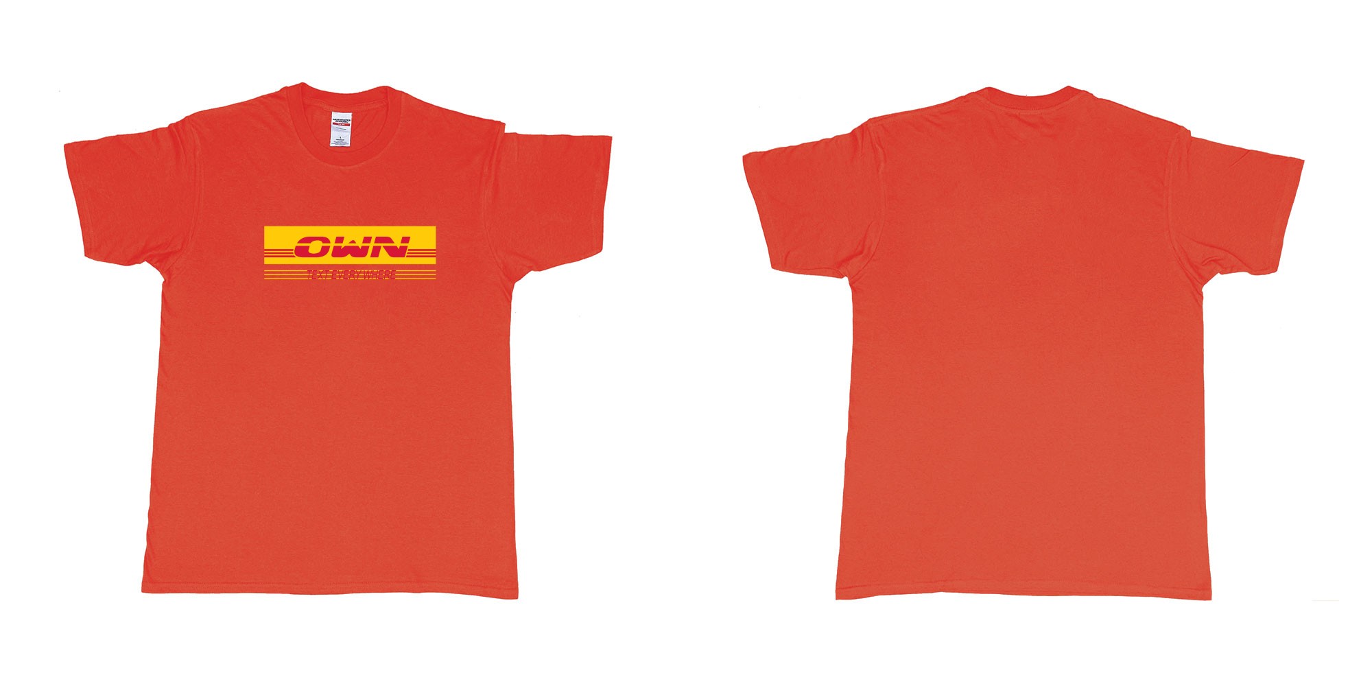 Custom tshirt design DHL in fabric color red choice your own text made in Bali by The Pirate Way