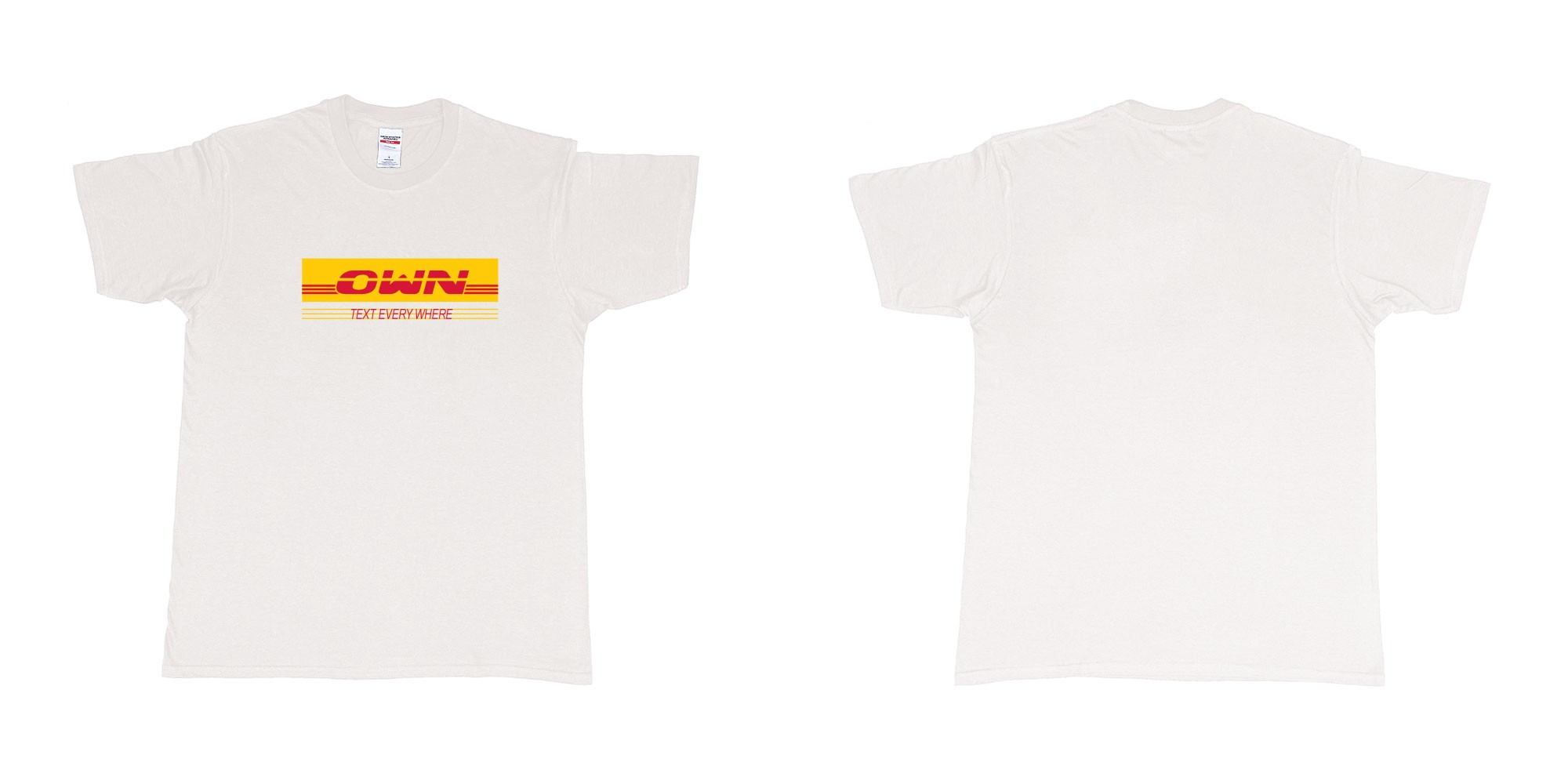 Custom tshirt design DHL in fabric color white choice your own text made in Bali by The Pirate Way