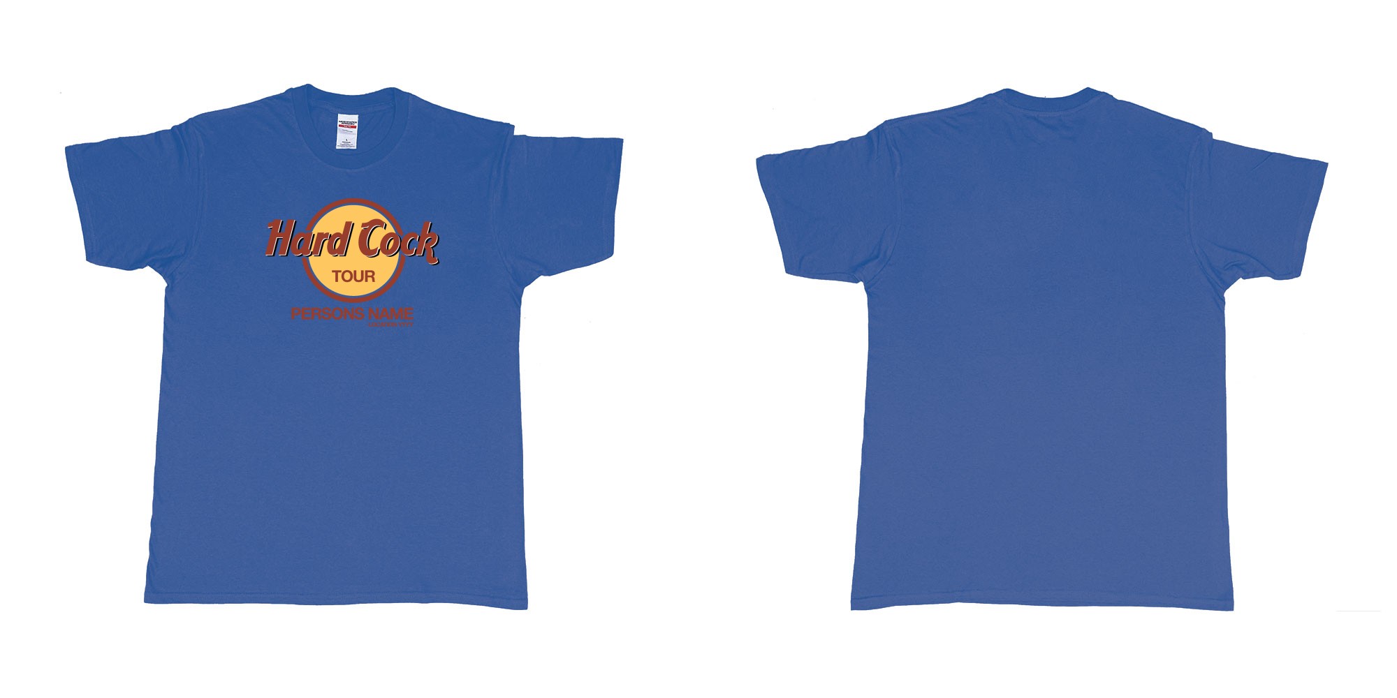 Custom tshirt design Hard Rock Cock in fabric color royal-blue choice your own text made in Bali by The Pirate Way