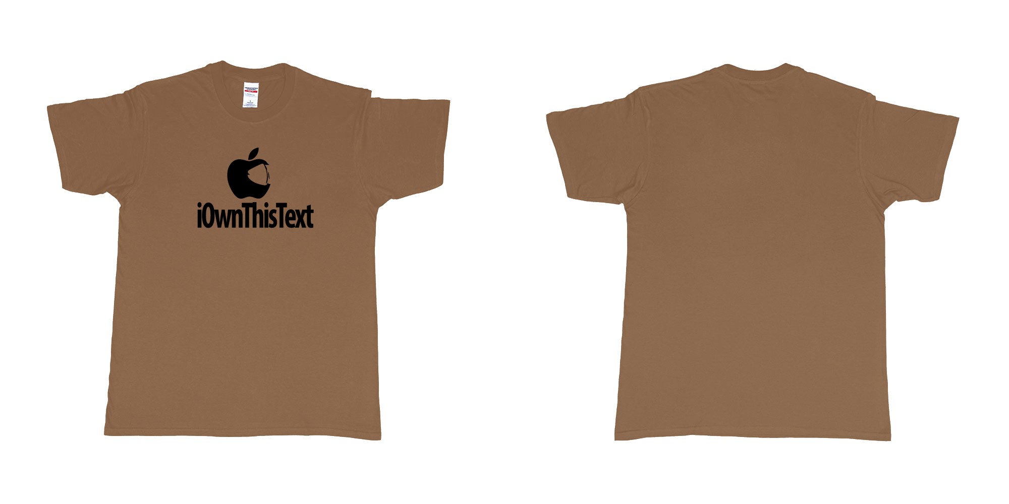 Custom tshirt design Iwanker in fabric color chestnut choice your own text made in Bali by The Pirate Way