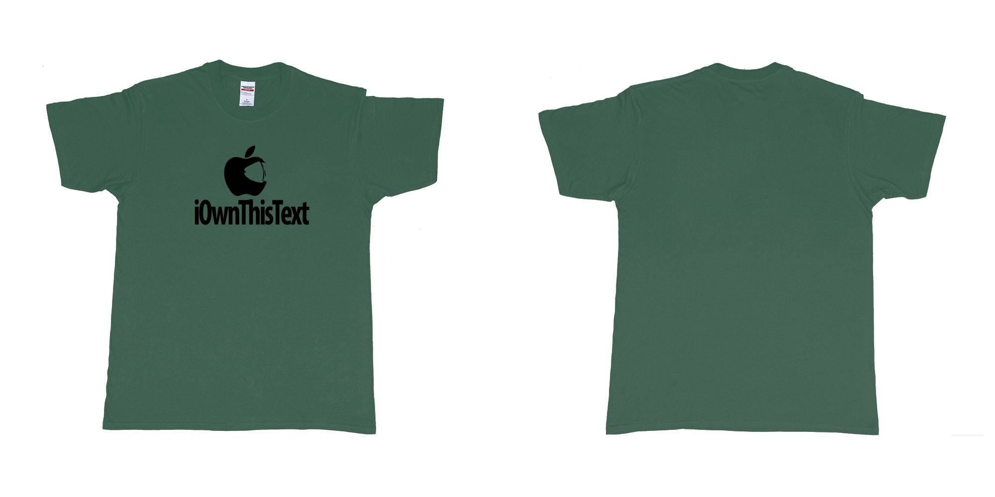 Custom tshirt design Iwanker in fabric color forest-green choice your own text made in Bali by The Pirate Way