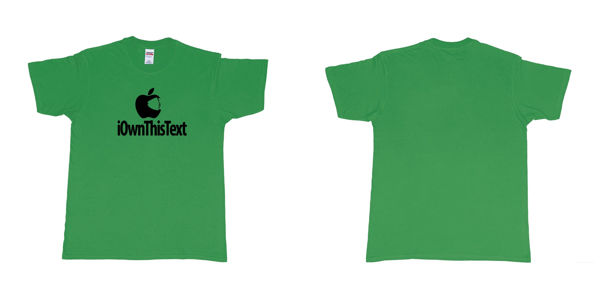 Custom tshirt design Iwanker in fabric color irish-green choice your own text made in Bali by The Pirate Way
