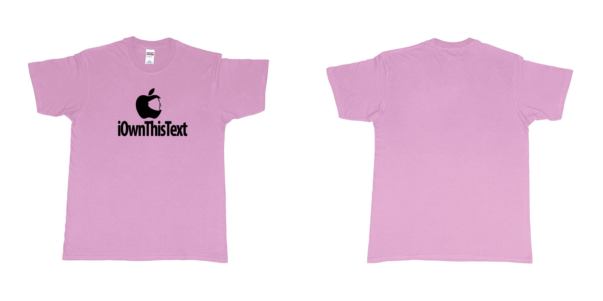 Custom tshirt design Iwanker in fabric color light-pink choice your own text made in Bali by The Pirate Way