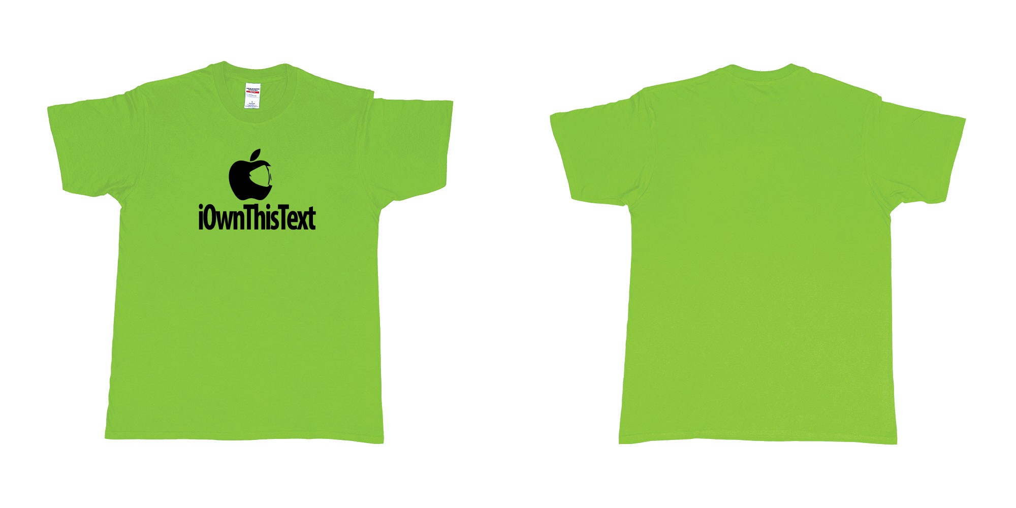 Custom tshirt design Iwanker in fabric color lime choice your own text made in Bali by The Pirate Way
