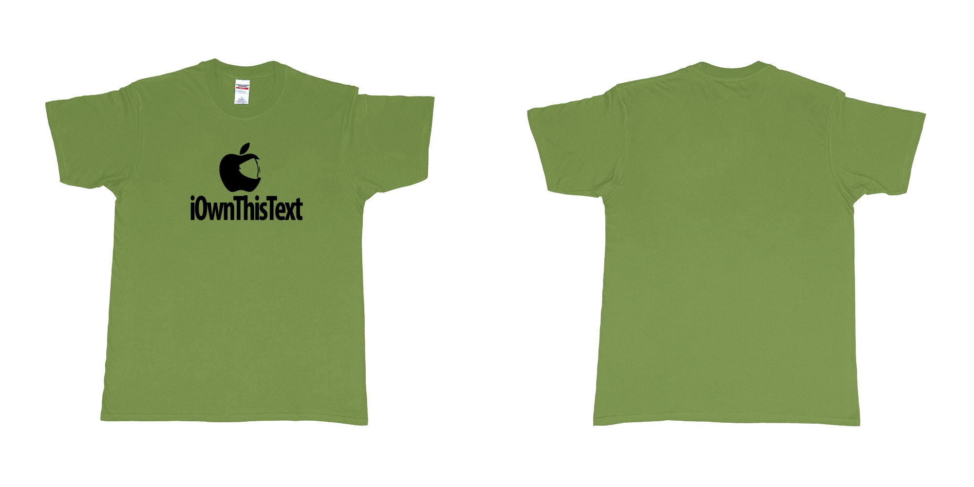 Custom tshirt design Iwanker in fabric color military-green choice your own text made in Bali by The Pirate Way