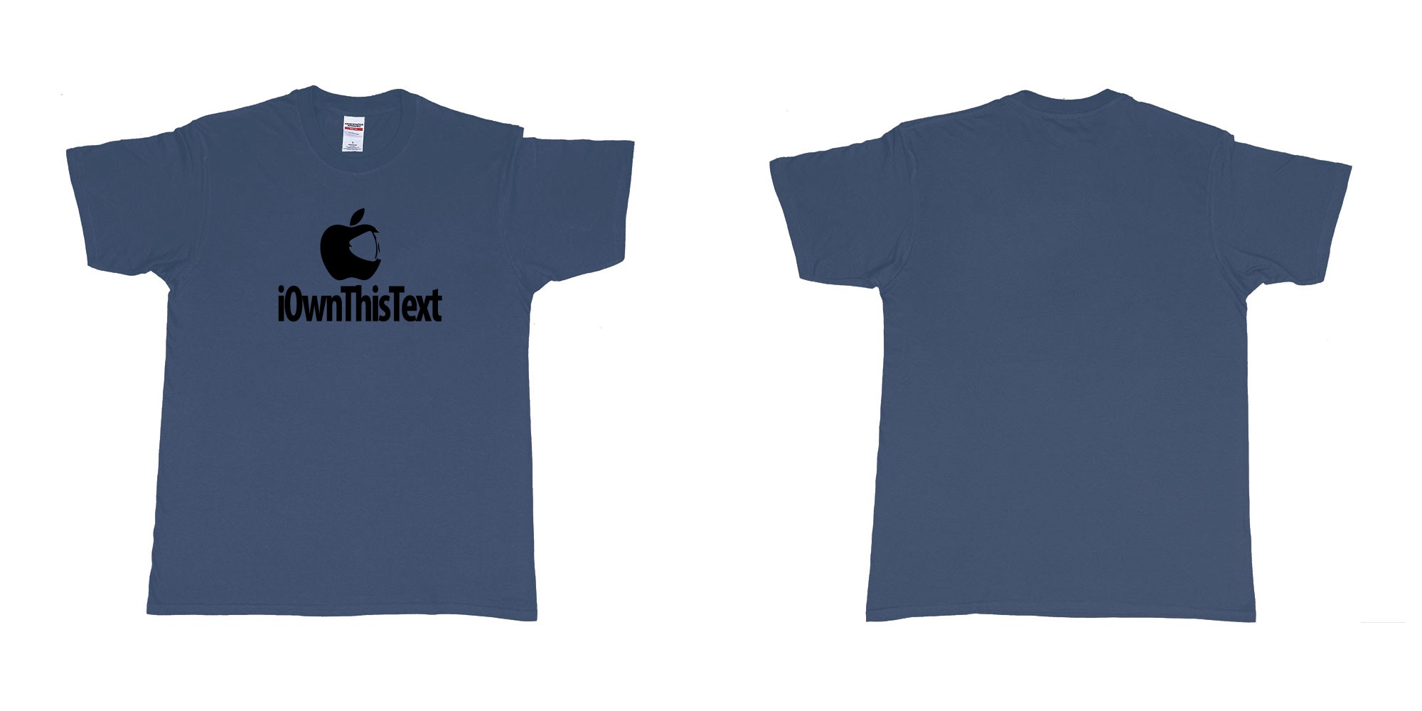 Custom tshirt design Iwanker in fabric color navy choice your own text made in Bali by The Pirate Way