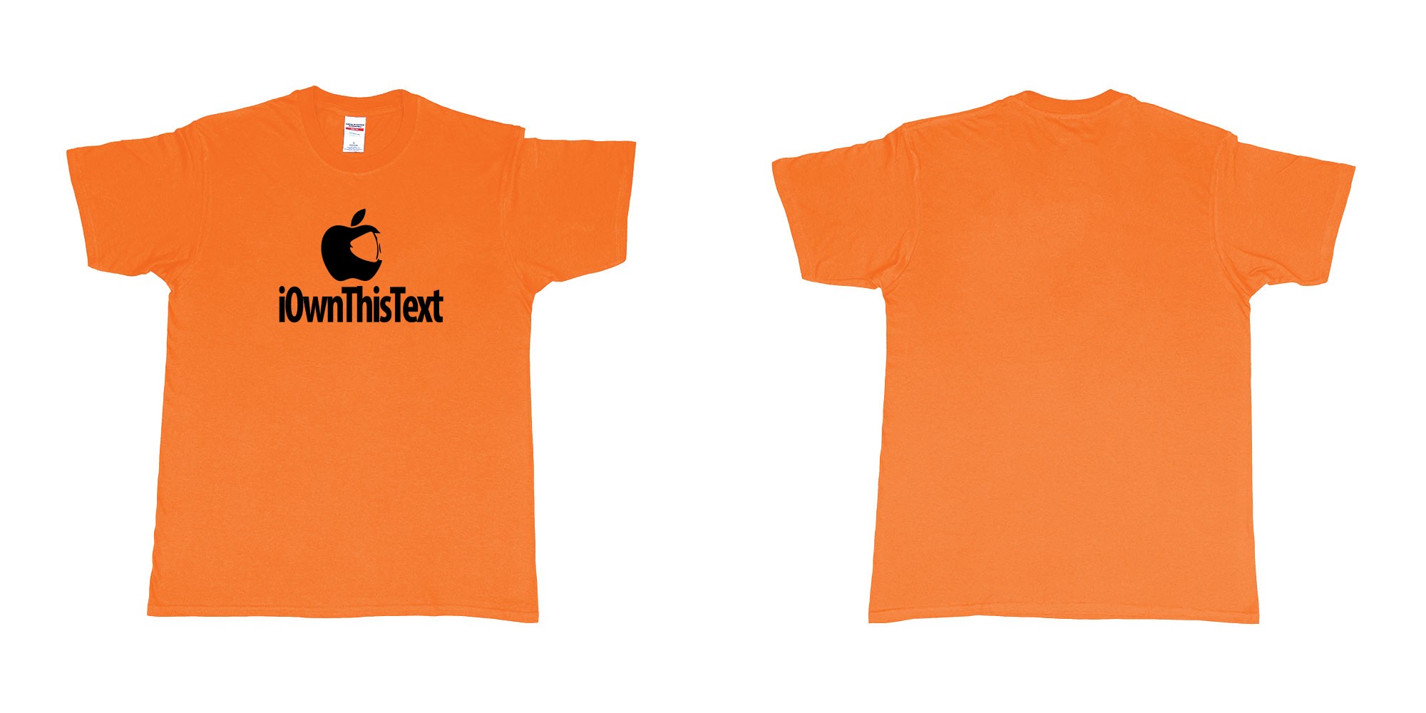 Custom tshirt design Iwanker in fabric color orange choice your own text made in Bali by The Pirate Way