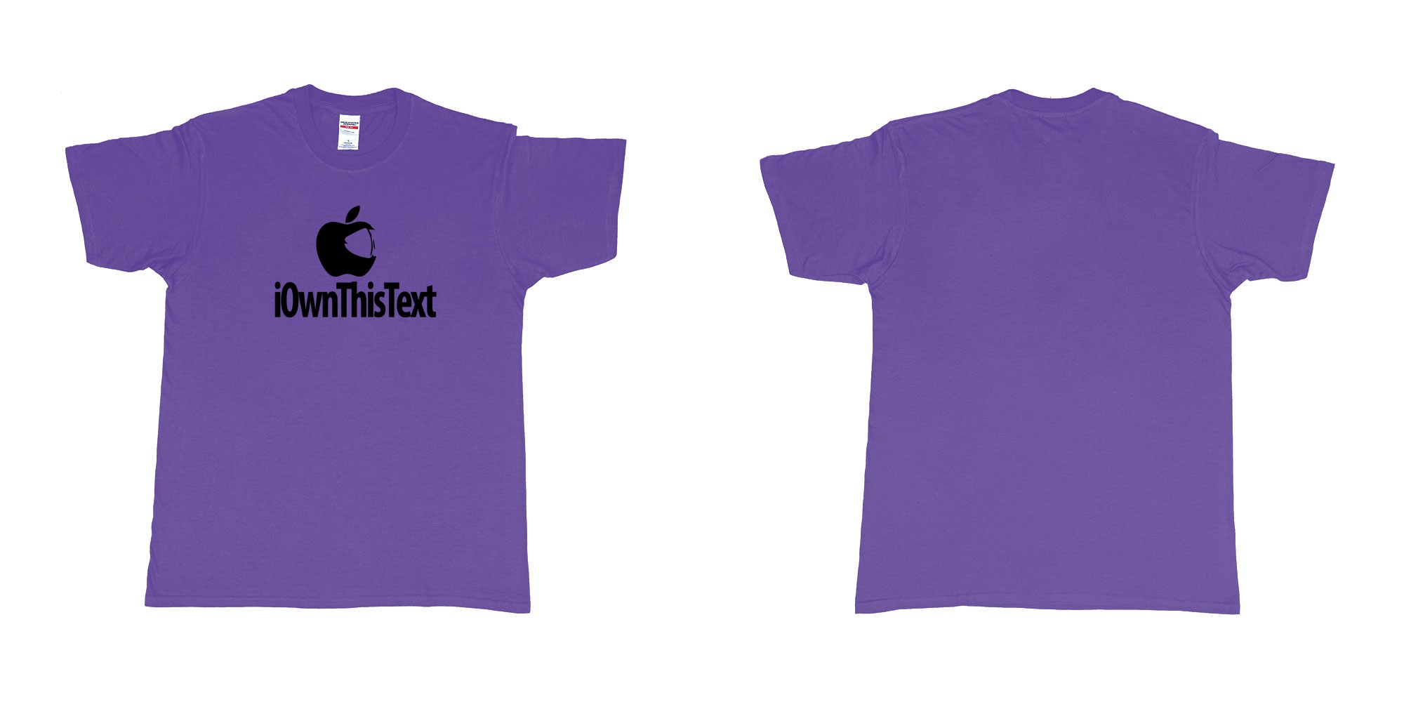 Custom tshirt design Iwanker in fabric color purple choice your own text made in Bali by The Pirate Way