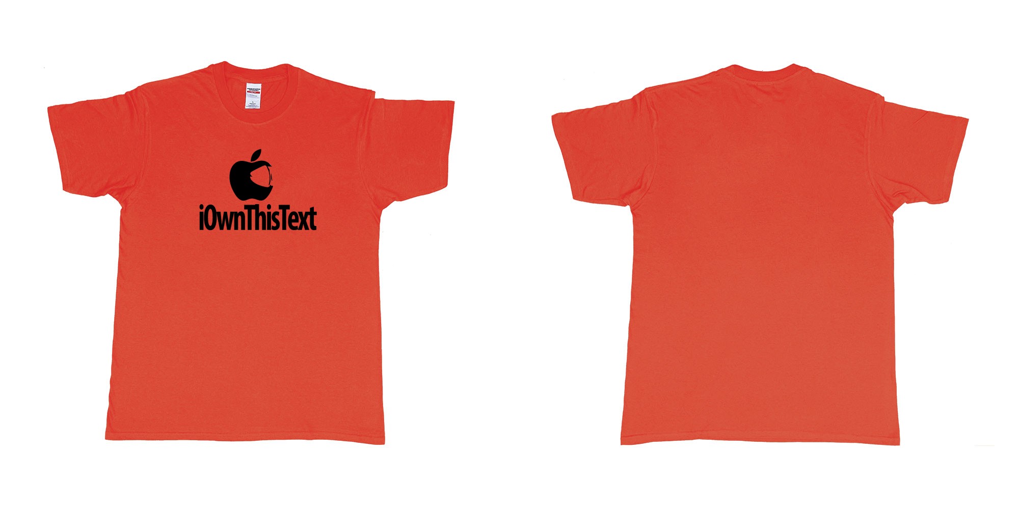 Custom tshirt design Iwanker in fabric color red choice your own text made in Bali by The Pirate Way