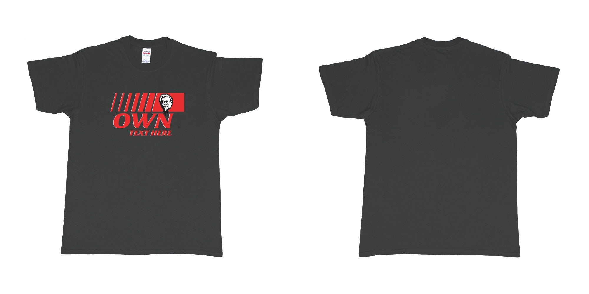 Custom tshirt design KFC in fabric color black choice your own text made in Bali by The Pirate Way