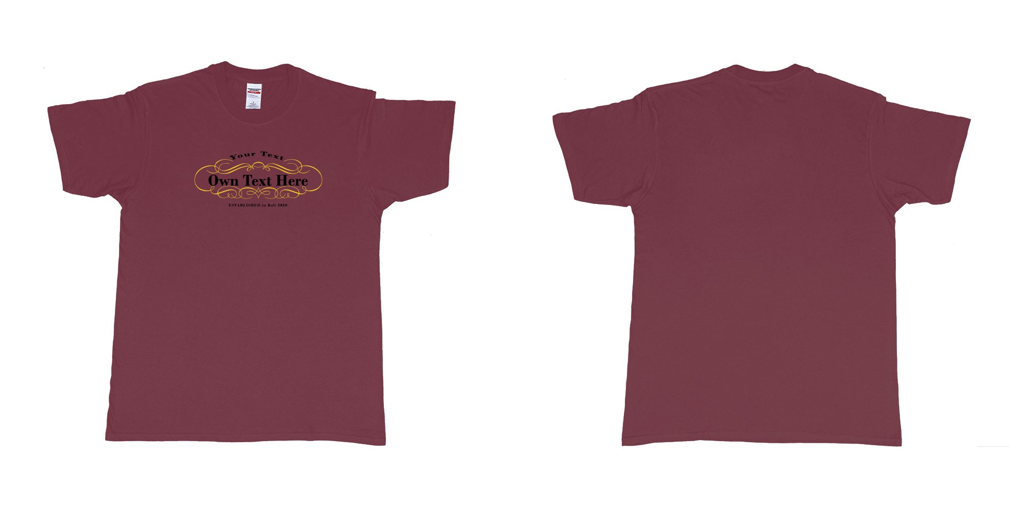 Custom tshirt design Laurent perrier in fabric color marron choice your own text made in Bali by The Pirate Way