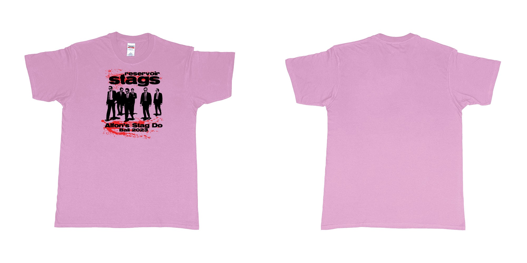 Custom tshirt design Reservoir Dogs Stag in fabric color light-pink choice your own text made in Bali by The Pirate Way