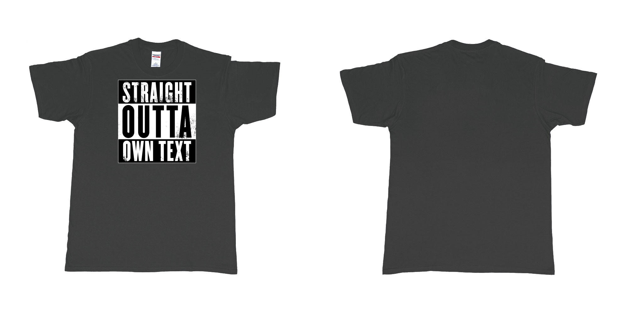 Custom tshirt design Straight Outta Compton in fabric color black choice your own text made in Bali by The Pirate Way
