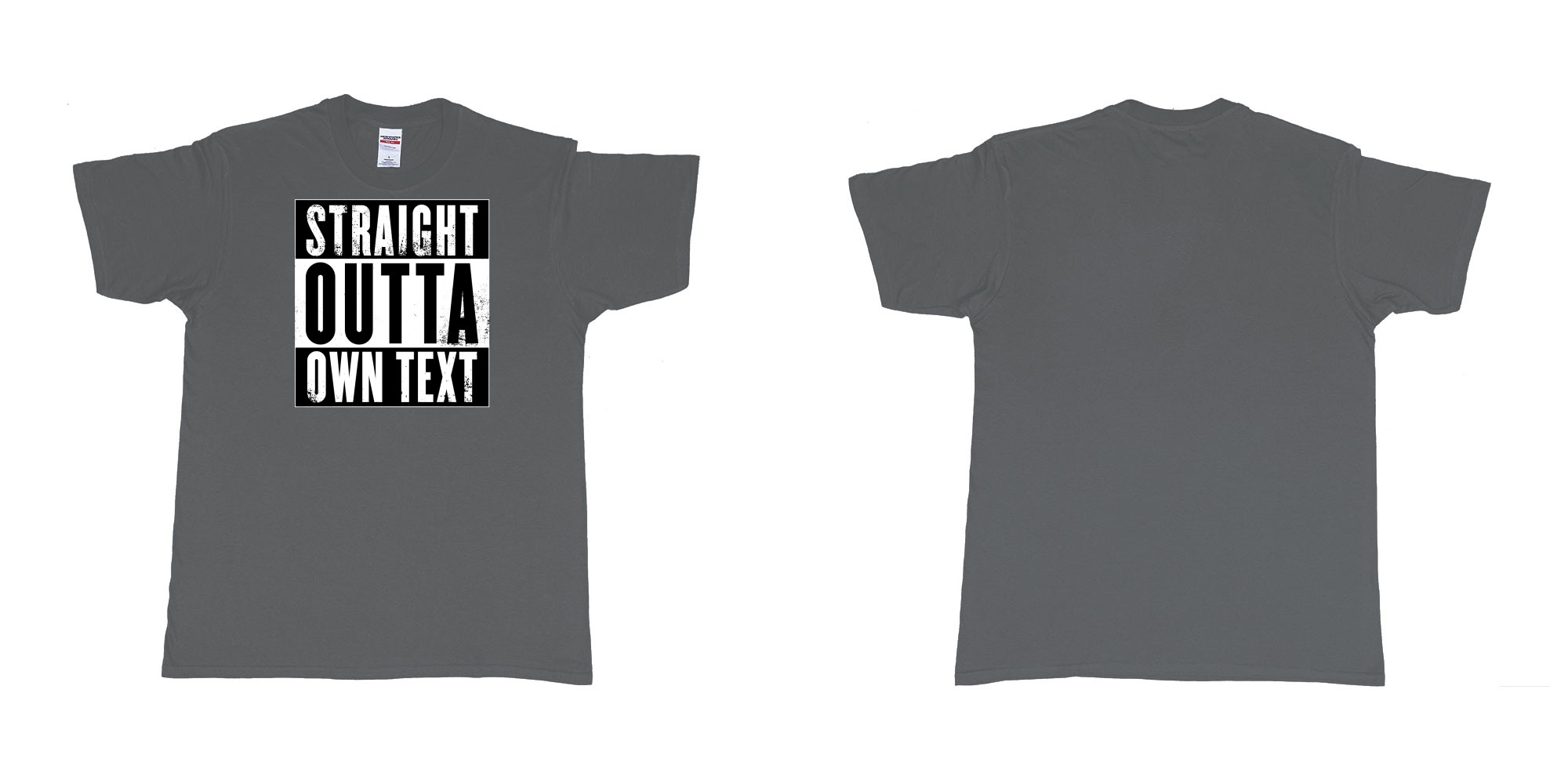 Custom tshirt design Straight Outta Compton in fabric color charcoal choice your own text made in Bali by The Pirate Way
