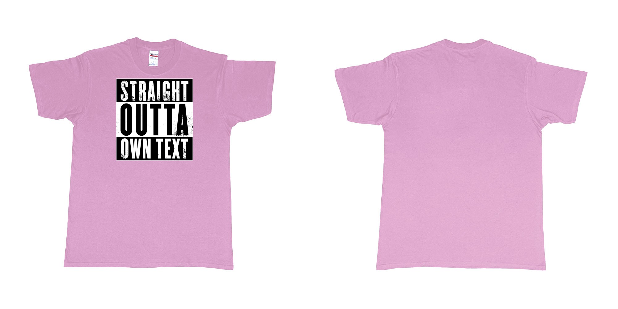 Custom tshirt design Straight Outta Compton in fabric color light-pink choice your own text made in Bali by The Pirate Way