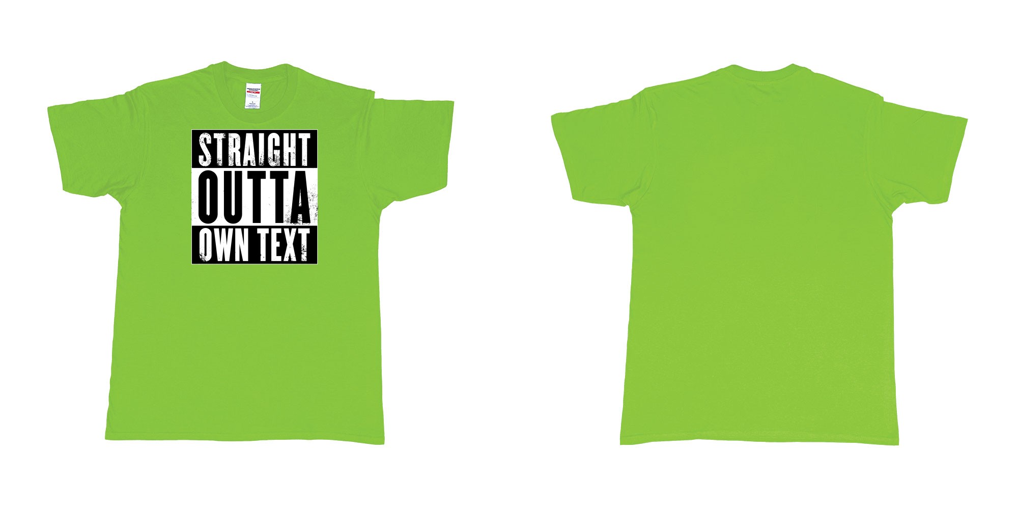 Custom tshirt design Straight Outta Compton in fabric color lime choice your own text made in Bali by The Pirate Way