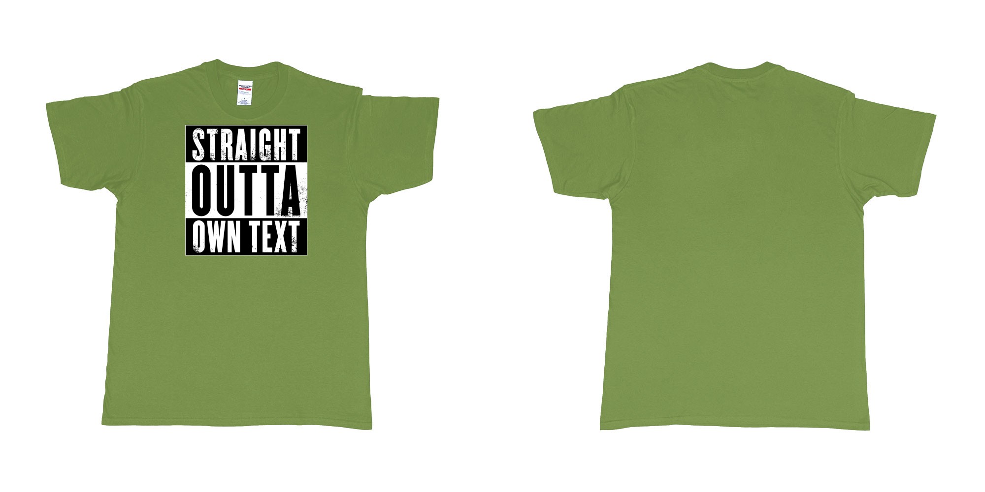 Custom tshirt design Straight Outta Compton in fabric color military-green choice your own text made in Bali by The Pirate Way