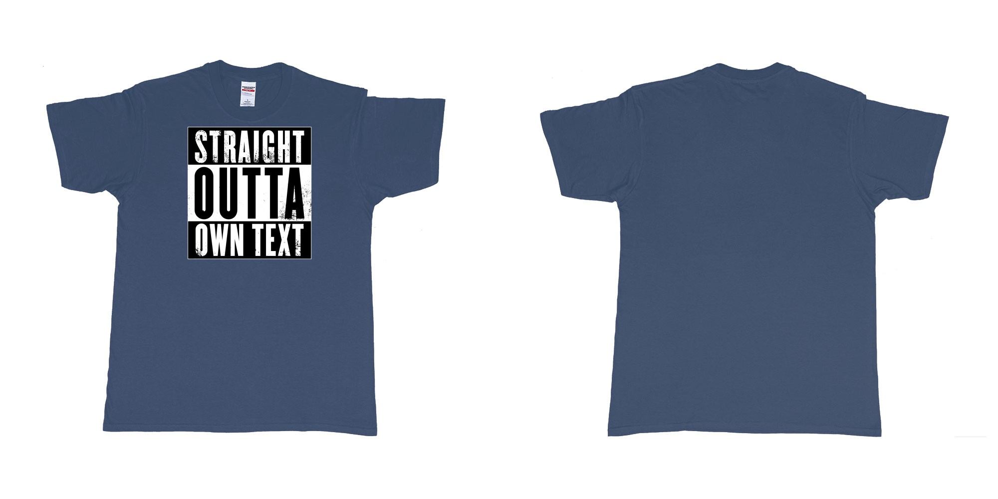 Custom tshirt design Straight Outta Compton in fabric color navy choice your own text made in Bali by The Pirate Way