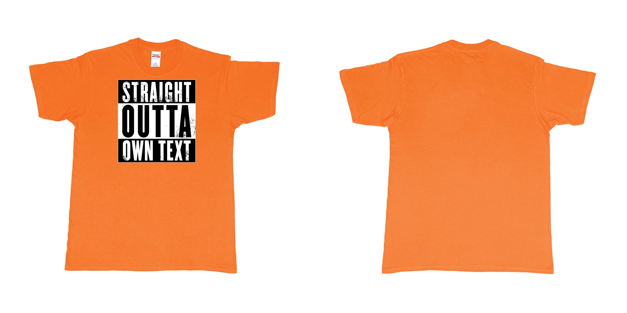 Custom tshirt design Straight Outta Compton in fabric color orange choice your own text made in Bali by The Pirate Way