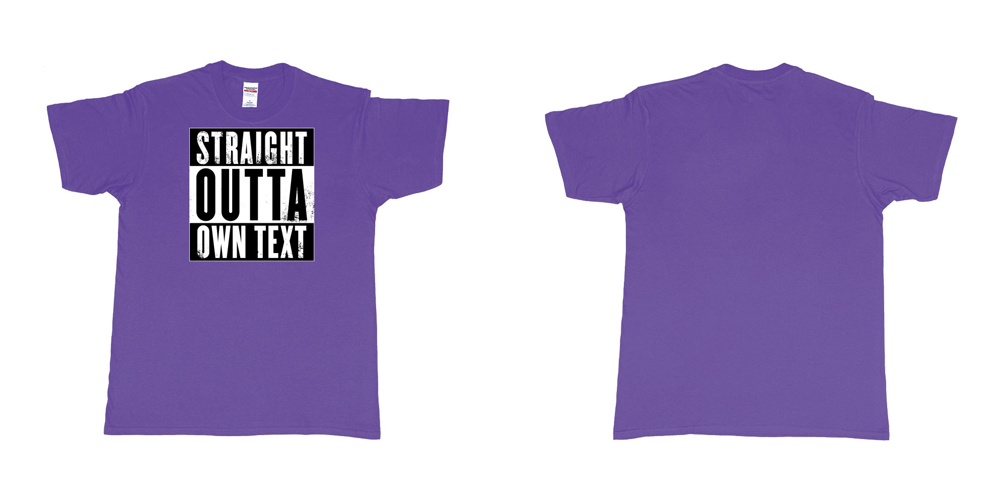 Custom tshirt design Straight Outta Compton in fabric color purple choice your own text made in Bali by The Pirate Way