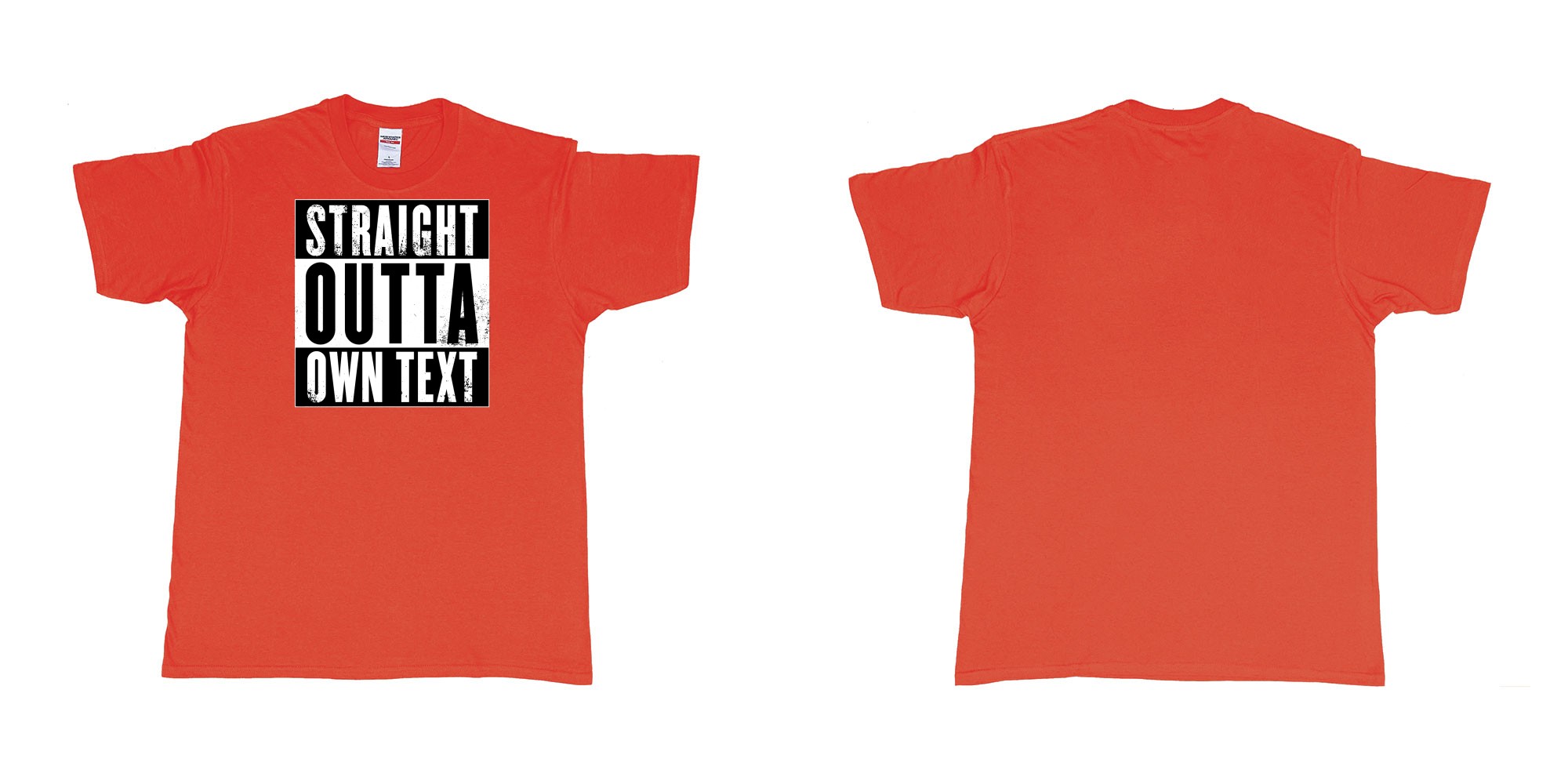 Custom tshirt design Straight Outta Compton in fabric color red choice your own text made in Bali by The Pirate Way