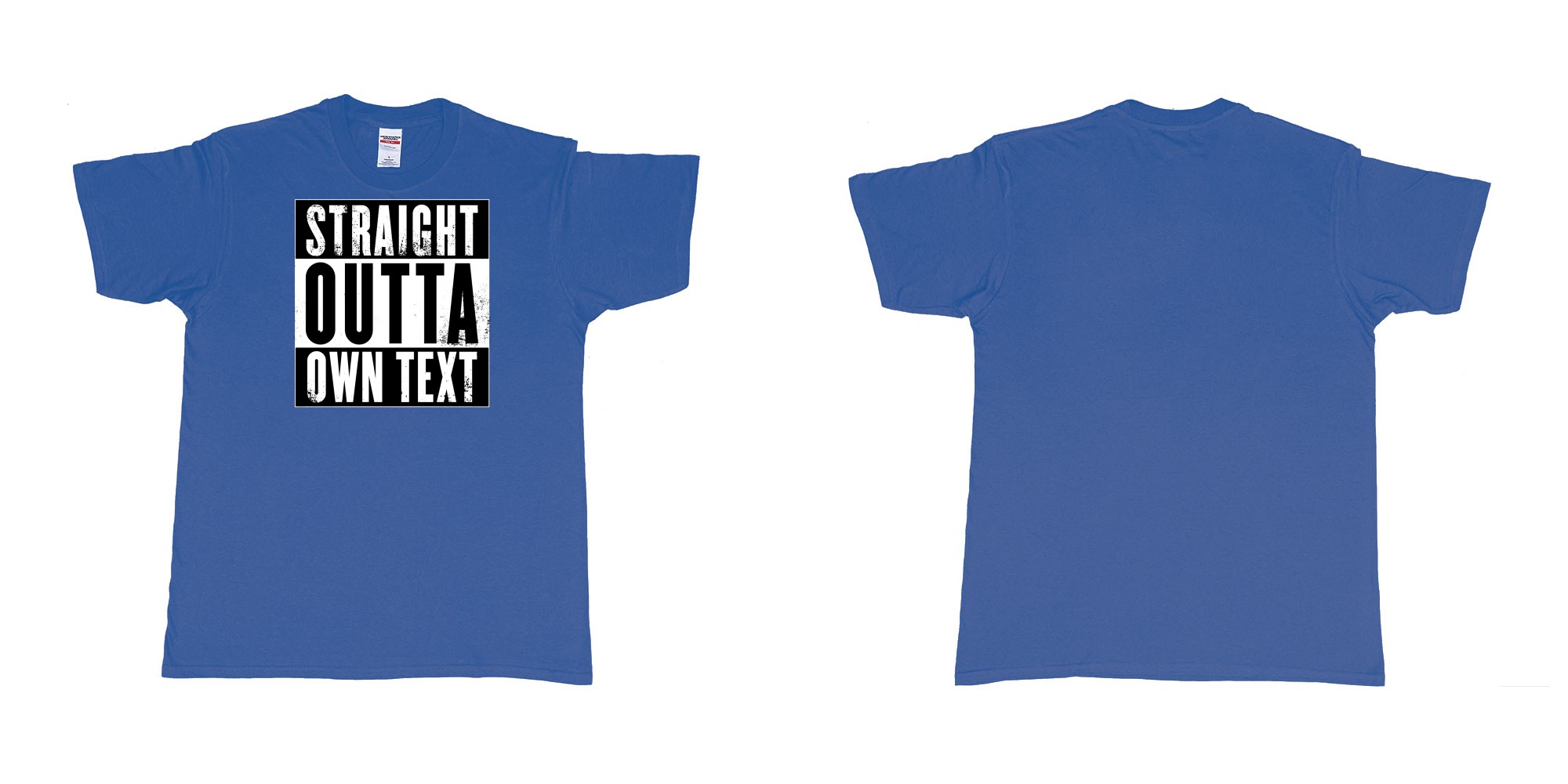 Custom tshirt design Straight Outta Compton in fabric color royal-blue choice your own text made in Bali by The Pirate Way