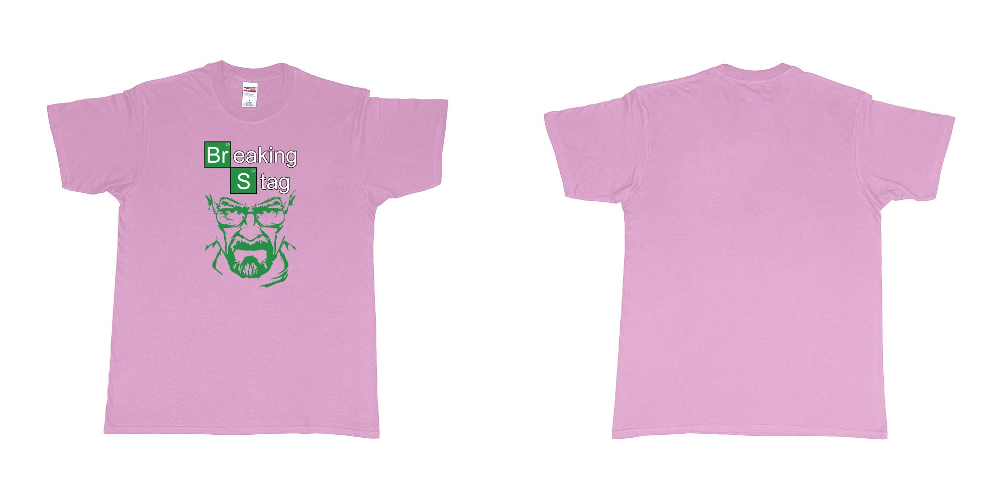 Custom tshirt design TPW Braking Bad Stag in fabric color light-pink choice your own text made in Bali by The Pirate Way