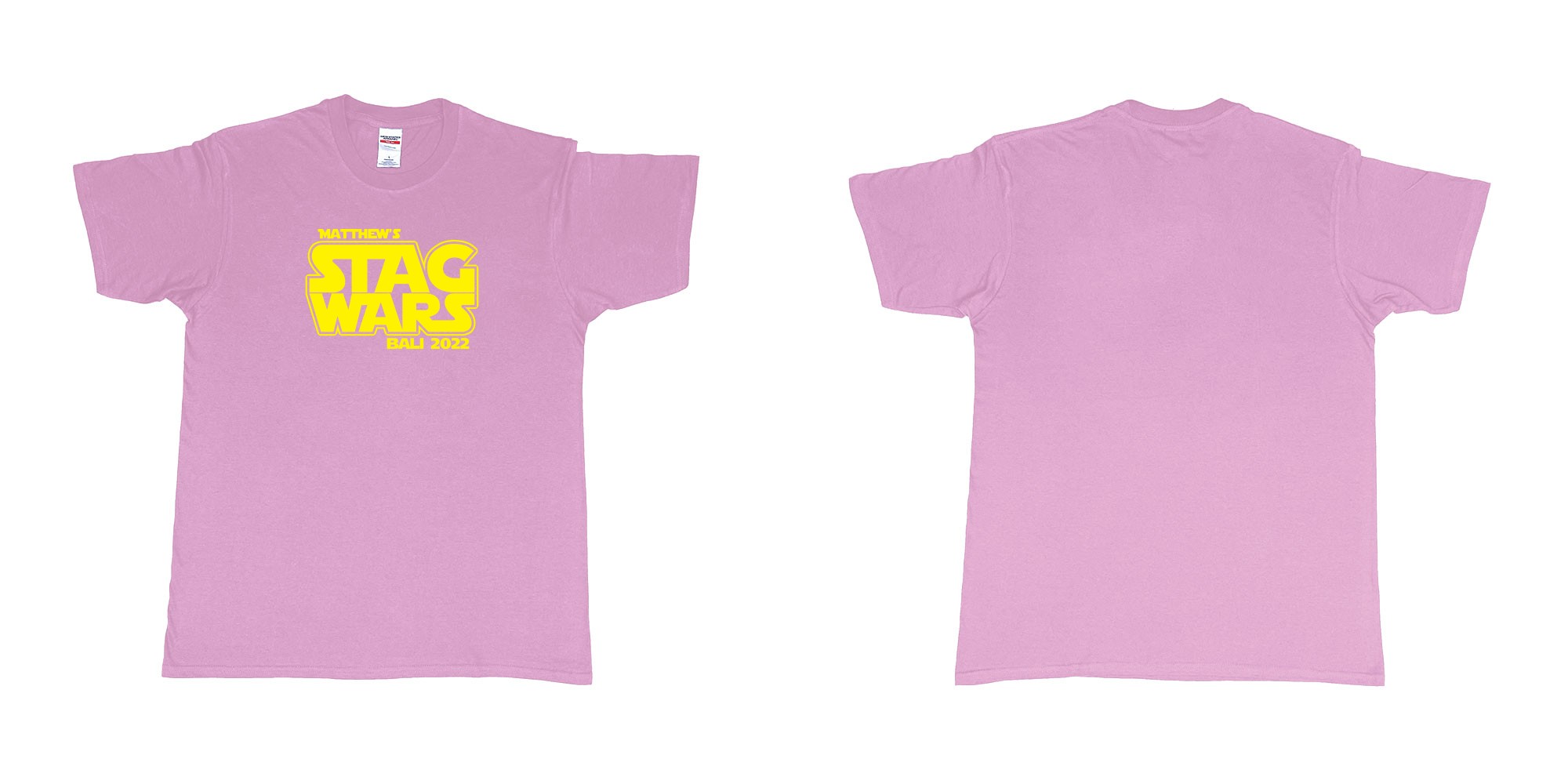 Custom tshirt design TPW Star Wars Stag in fabric color light-pink choice your own text made in Bali by The Pirate Way