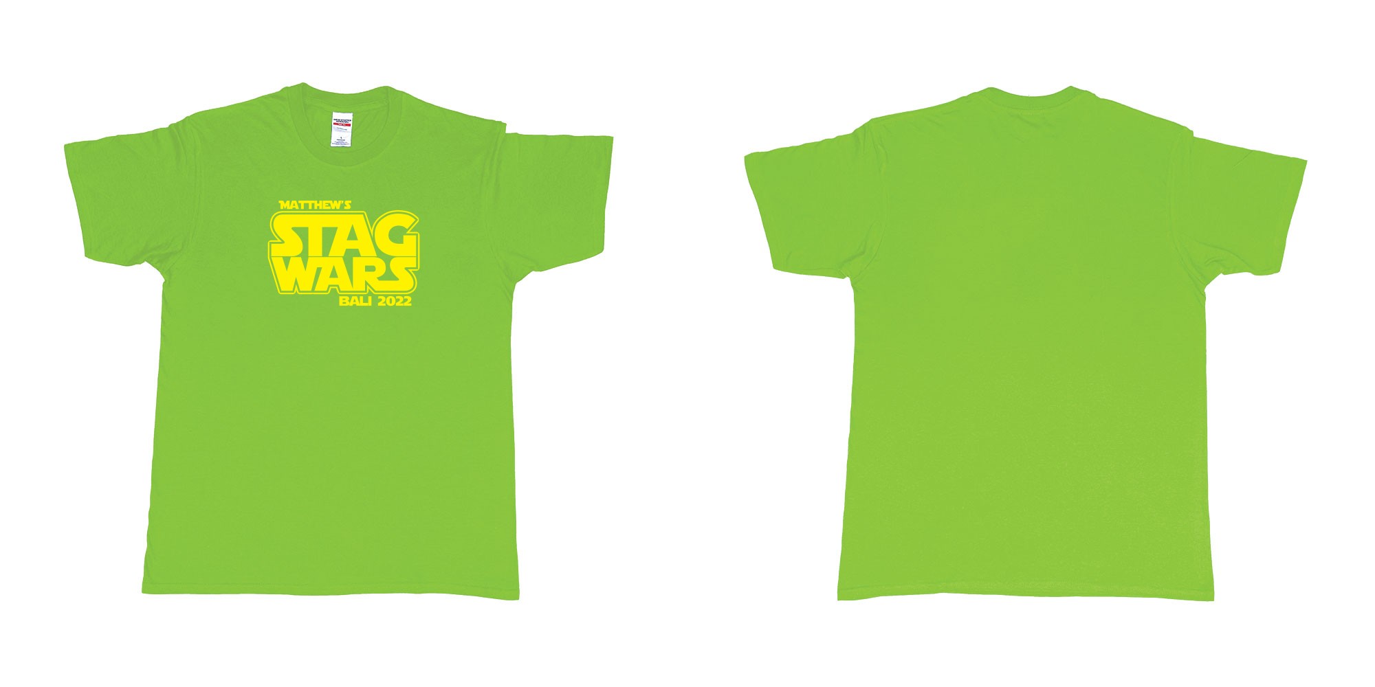 Custom tshirt design TPW Star Wars Stag in fabric color lime choice your own text made in Bali by The Pirate Way