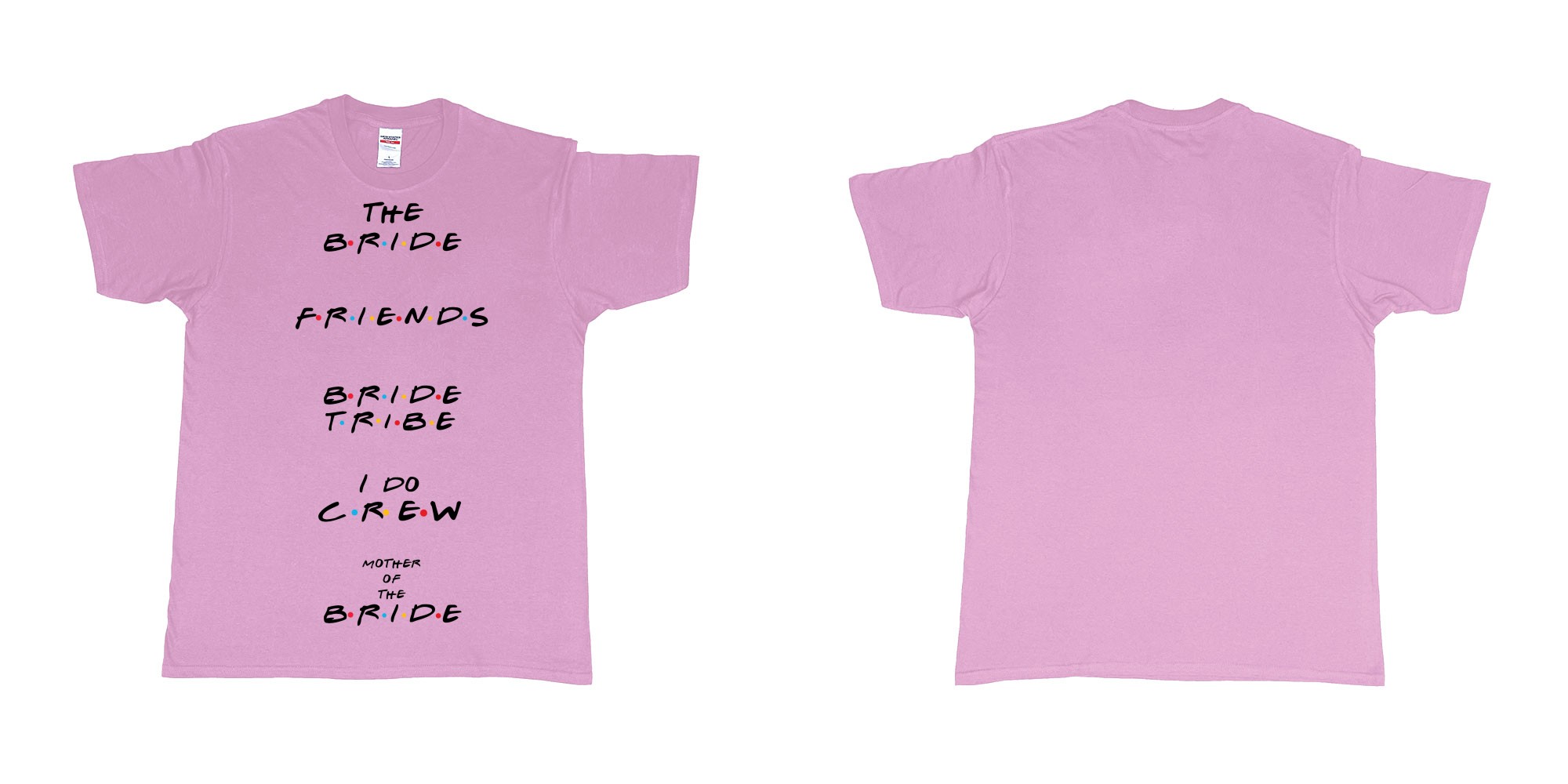 Custom tshirt design TPW friends in fabric color light-pink choice your own text made in Bali by The Pirate Way
