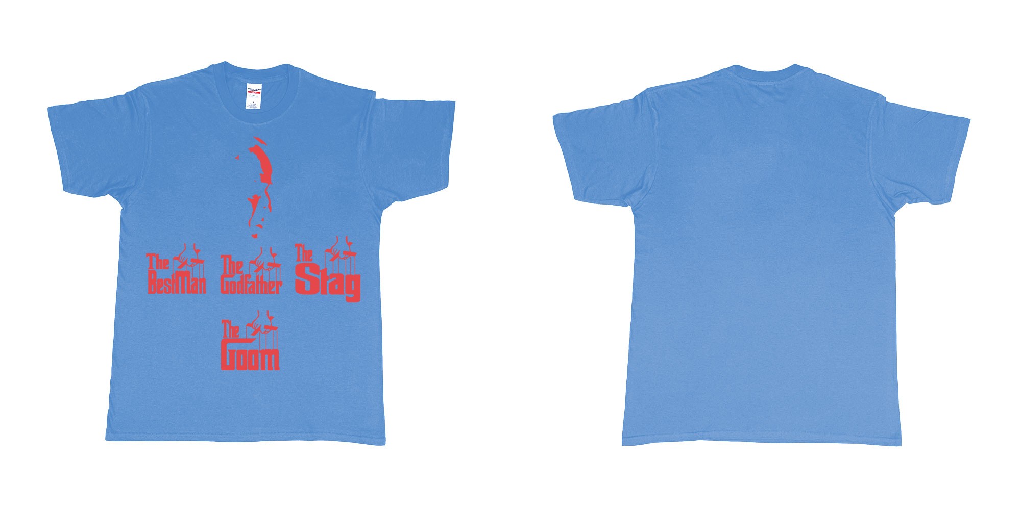 Custom tshirt design TPW the godfather in fabric color carolina-blue choice your own text made in Bali by The Pirate Way