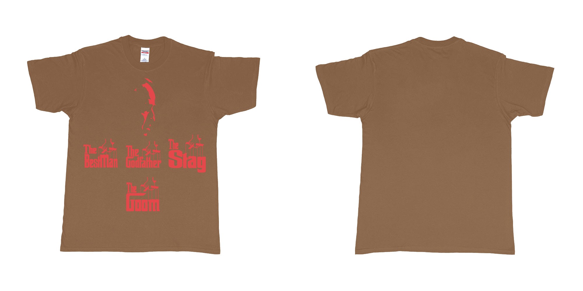 Custom tshirt design TPW the godfather in fabric color chestnut choice your own text made in Bali by The Pirate Way