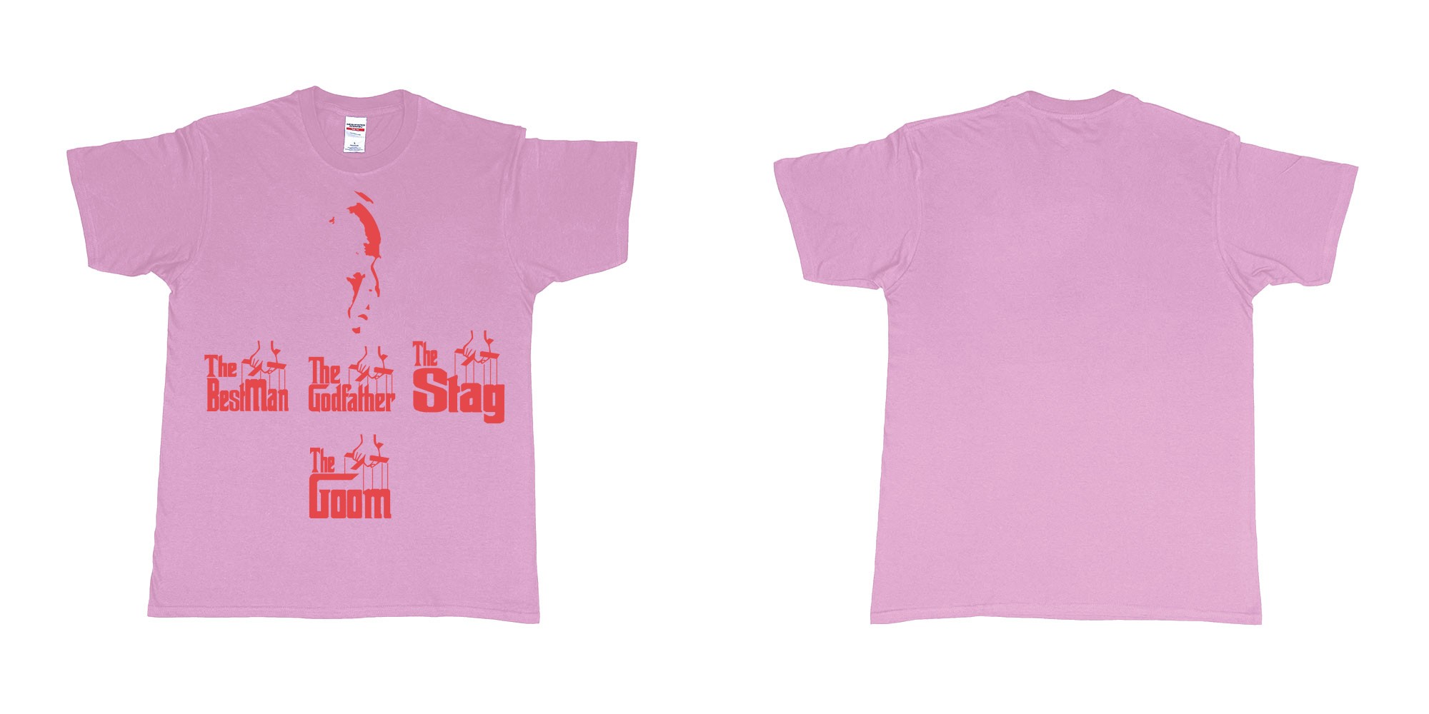 Custom tshirt design TPW the godfather in fabric color light-pink choice your own text made in Bali by The Pirate Way