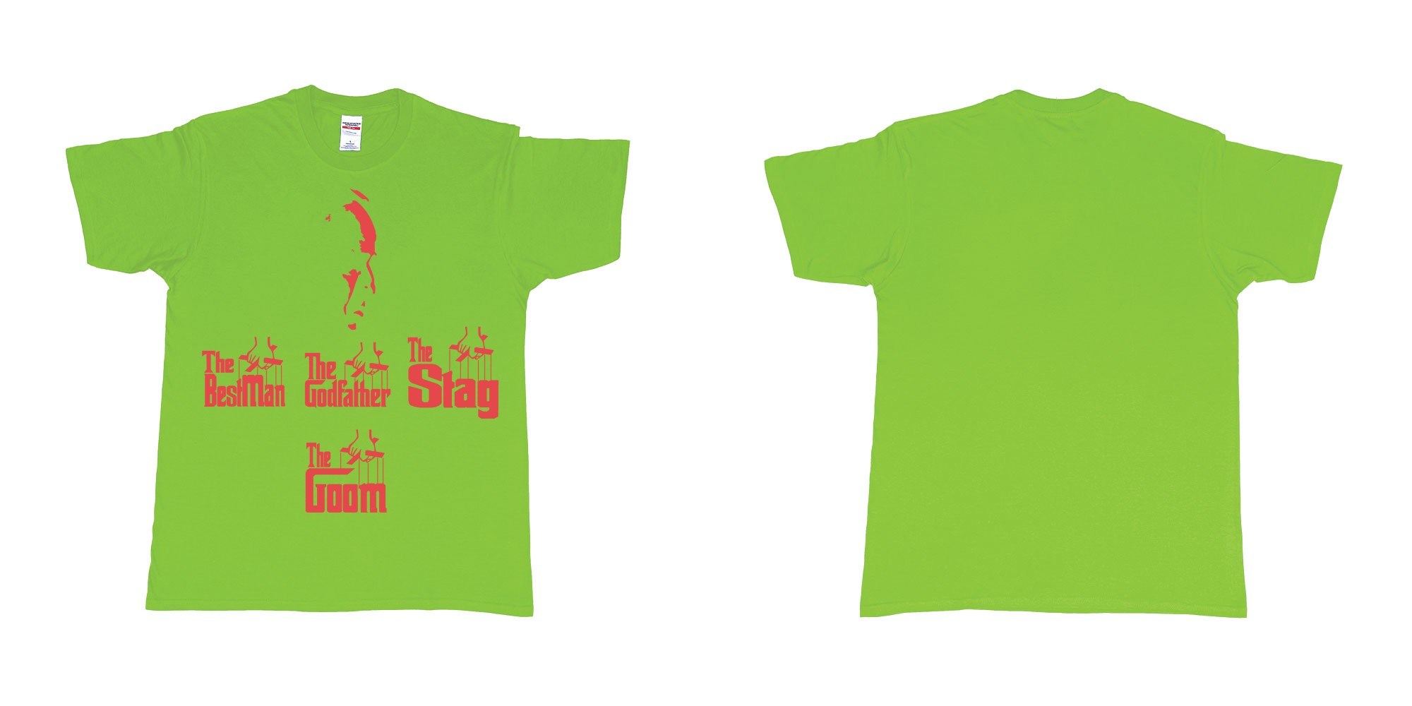 Custom tshirt design TPW the godfather in fabric color lime choice your own text made in Bali by The Pirate Way