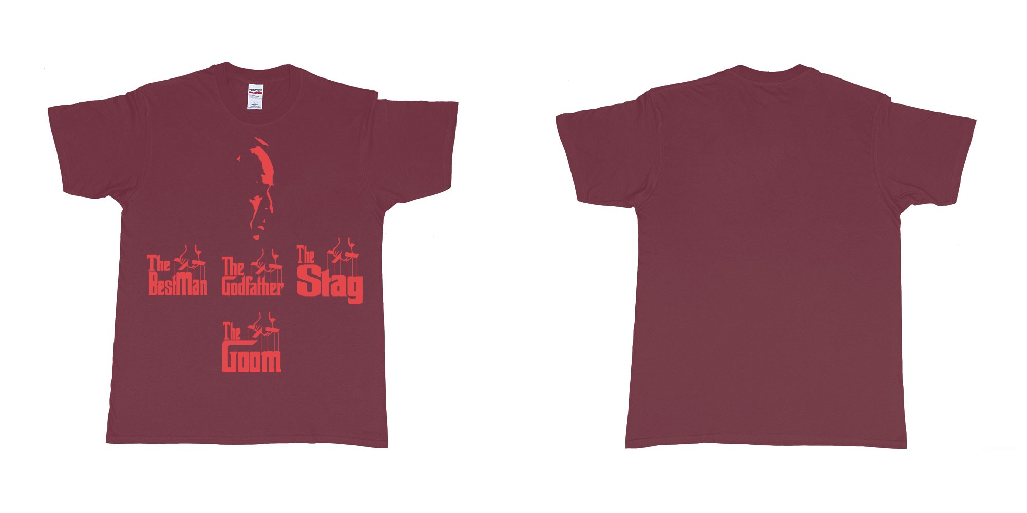 Custom tshirt design TPW the godfather in fabric color marron choice your own text made in Bali by The Pirate Way