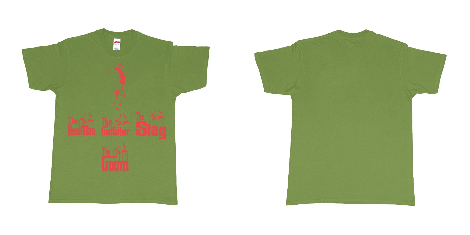 Custom tshirt design TPW the godfather in fabric color military-green choice your own text made in Bali by The Pirate Way
