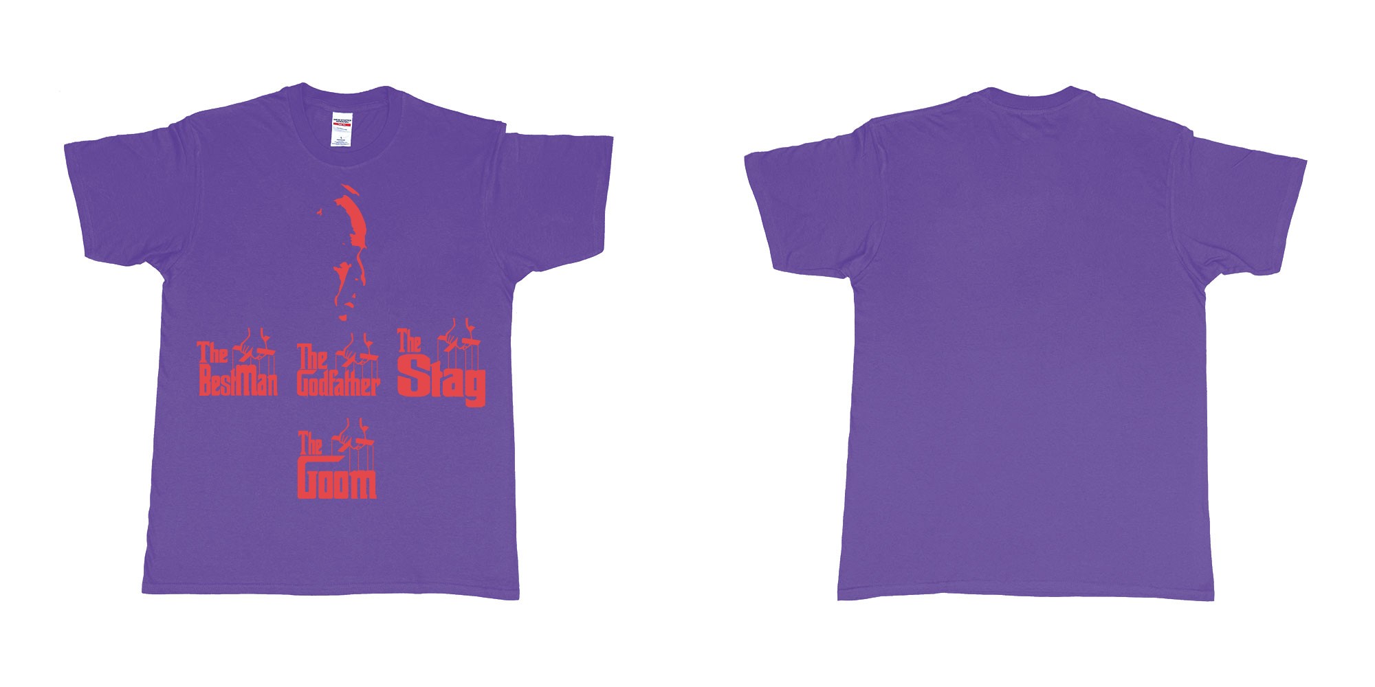 Custom tshirt design TPW the godfather in fabric color purple choice your own text made in Bali by The Pirate Way