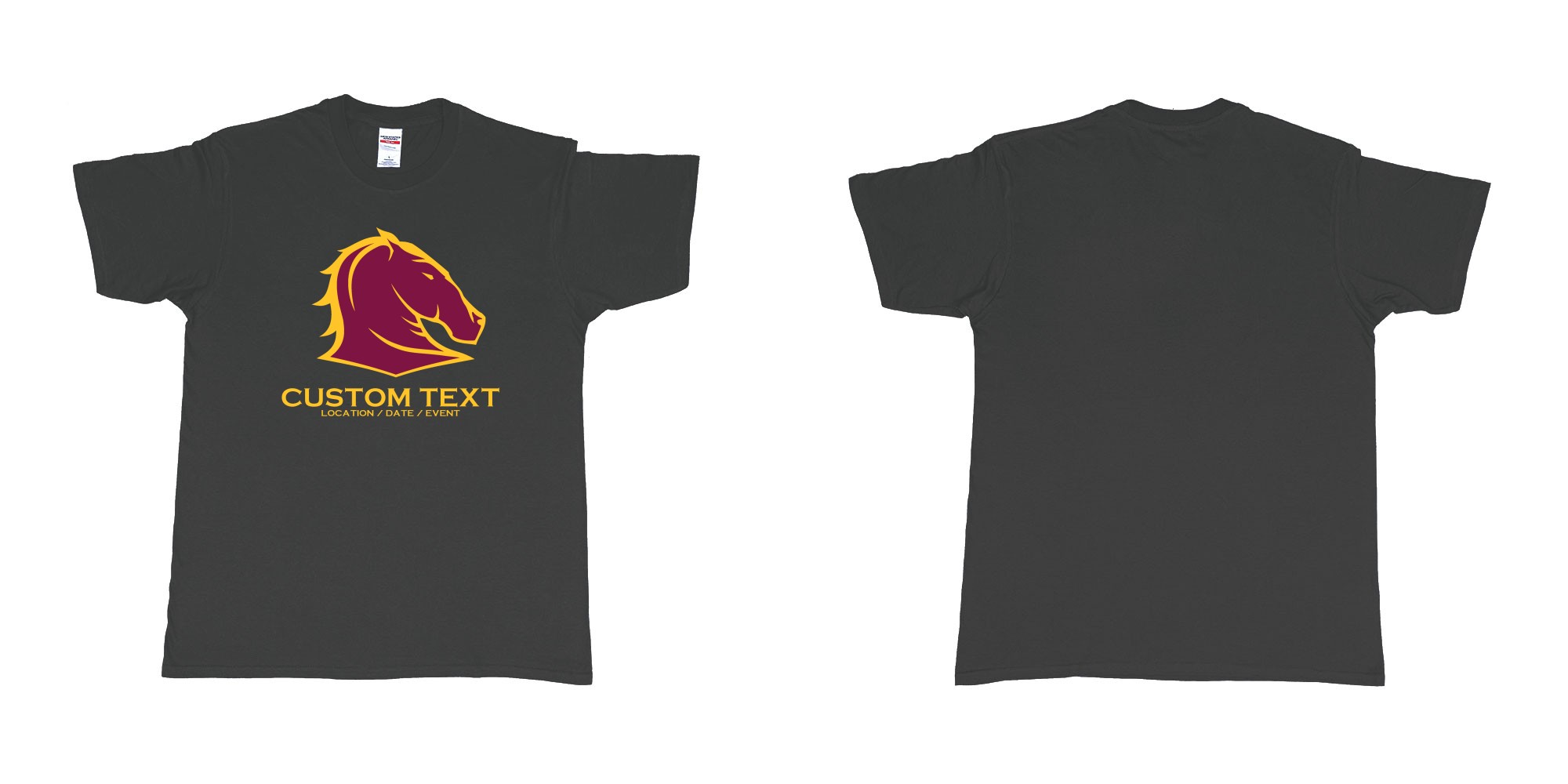 Custom tshirt design brisbane broncos australian professional rugby league football club queensland in fabric color black choice your own text made in Bali by The Pirate Way